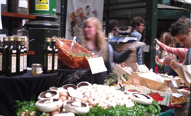 Stand de cogumelos em Borough Market