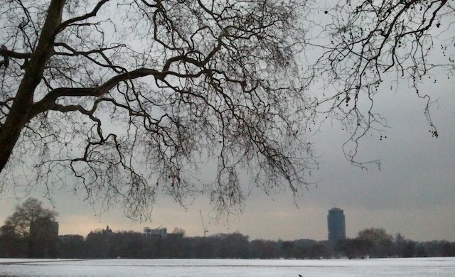 Hyde Park coberto pela neve