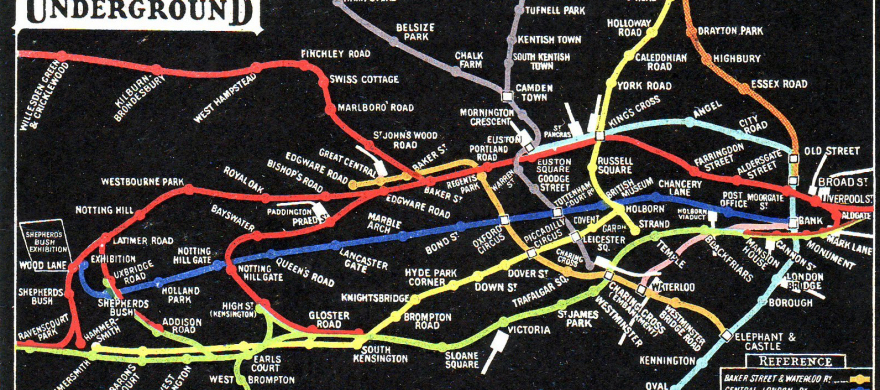 Antigo do mapa London Underground