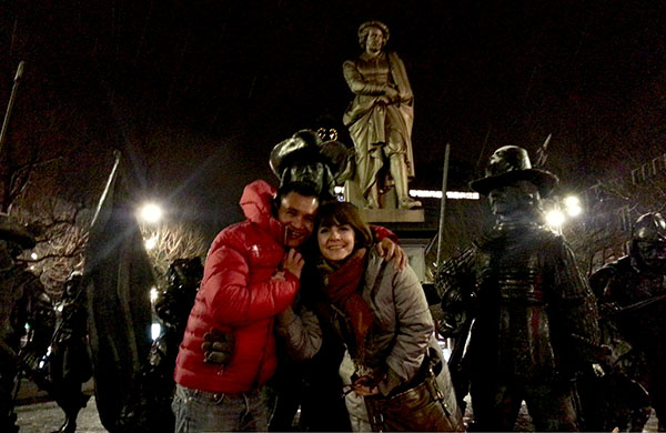 Keith and me at Rembrandtplein - Amsterdam