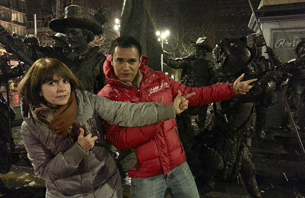 Rembrandtplein - Keith Jenkins and me - Amsterdam - Winter 2013