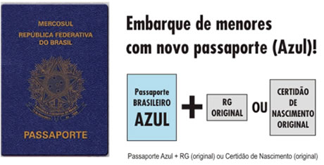 Passaporte brasileiro + a certidão original de nascimento. 