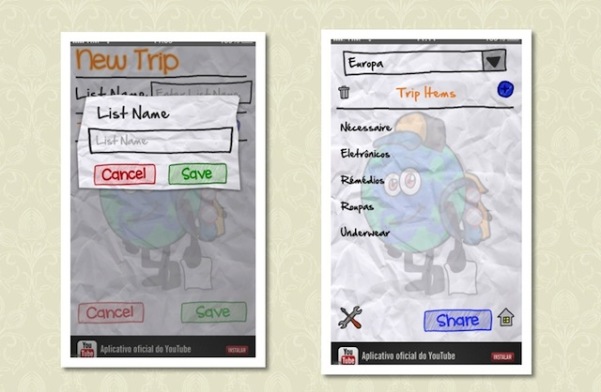 TripPacking aplicativo para iPhone