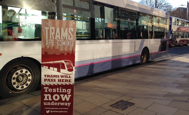 A cidade se preparando para a chegada dos Trams - Edimburgo