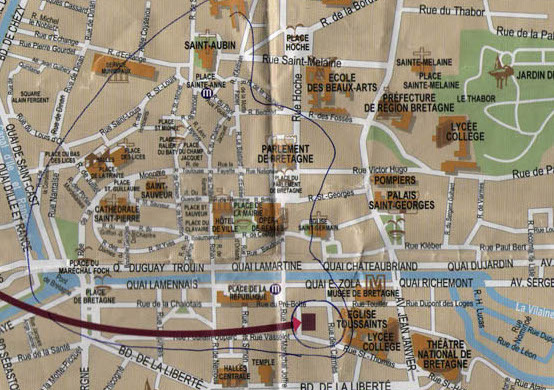 Mapa Centro Histórico- Rennes