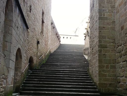 Mont St Michel - Escada para a Abadia