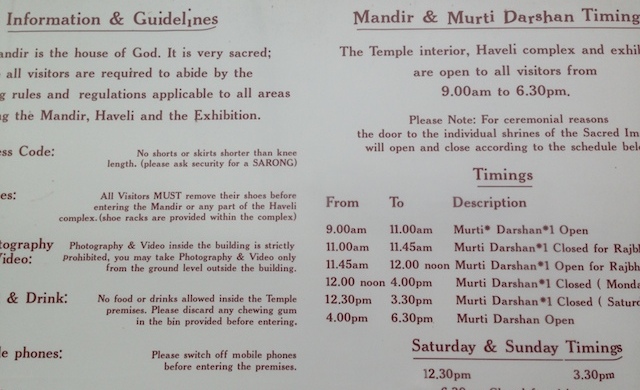Shri Swaminarayan Mandir Information