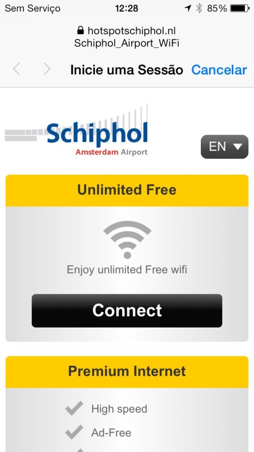 Schiphol Airport-Amsterdam Free  WiFi
