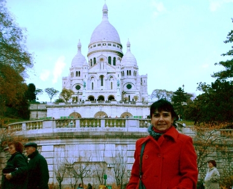 Subindo as ecadarias de Sacré Coeur de Montmartre - Paris 2007